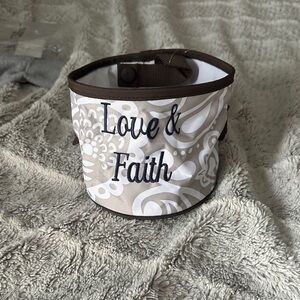 Thirty-One Brown and White Cosmetic Bag